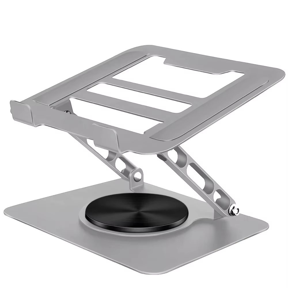 Support pour ordinateur portable pour bureau, support d'ordinateur réglable avec 360 °   Base rotati