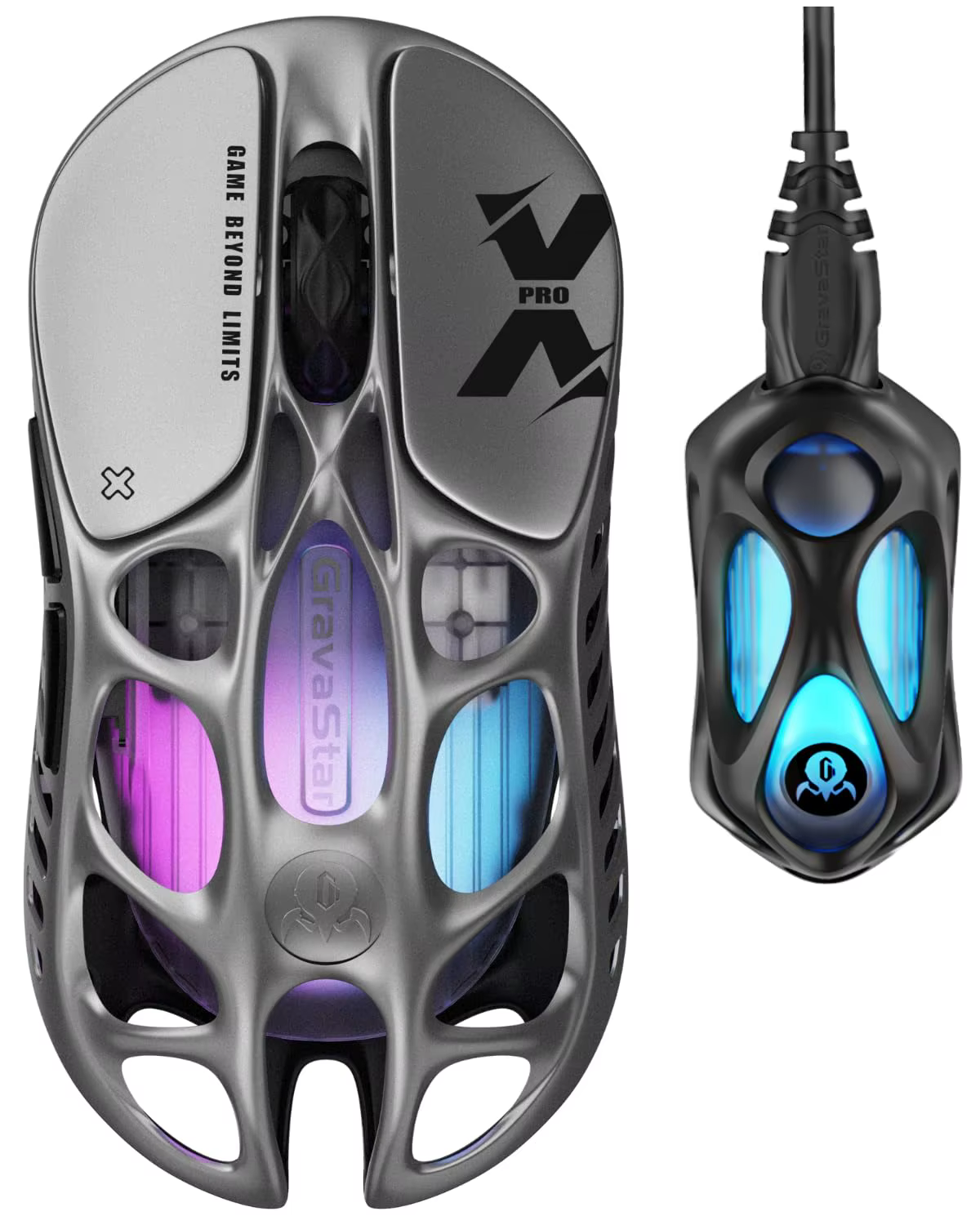 Souris de jeu sans fil GravaStar Mercury X Pro Tri-Mode, récepteur 8K, alliage de magnésium léger, l