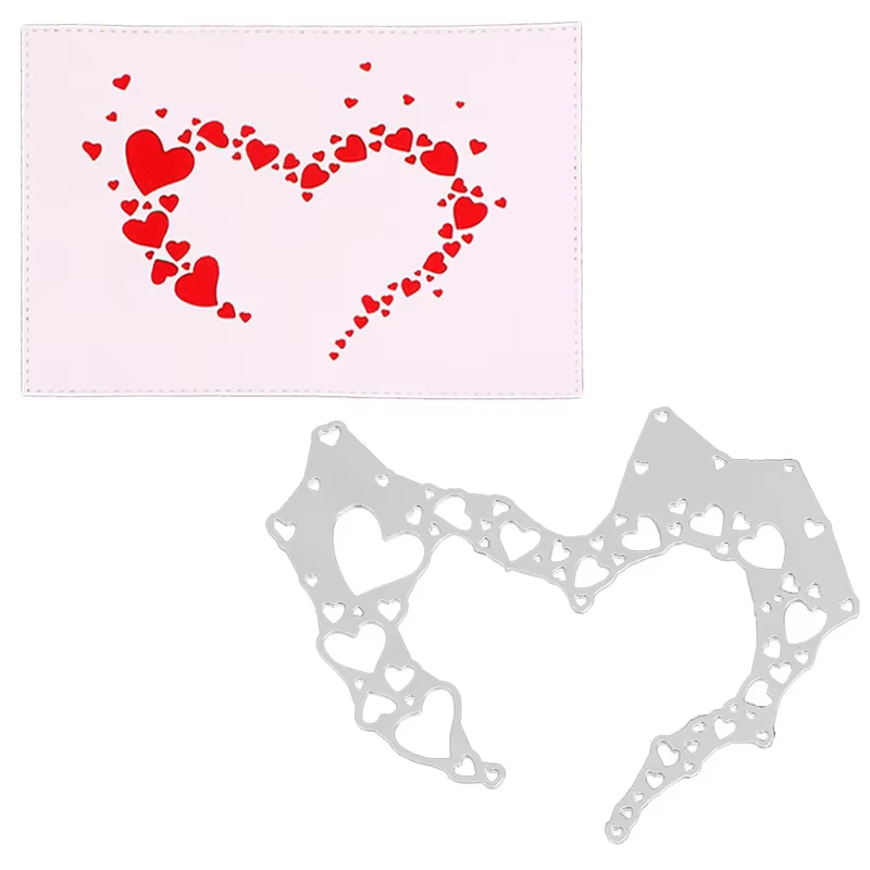 Matrices de Découpe en Métal en Forme de Cœur d'Amour, Bande, Bricolage Artisanal, Carte en Papier,