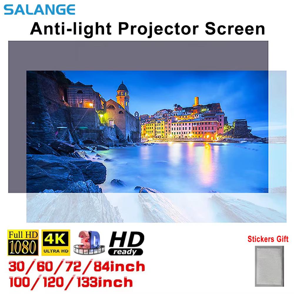 Écran de projection haute définition Salange, écran de projection domestique, rideaux de projection,
