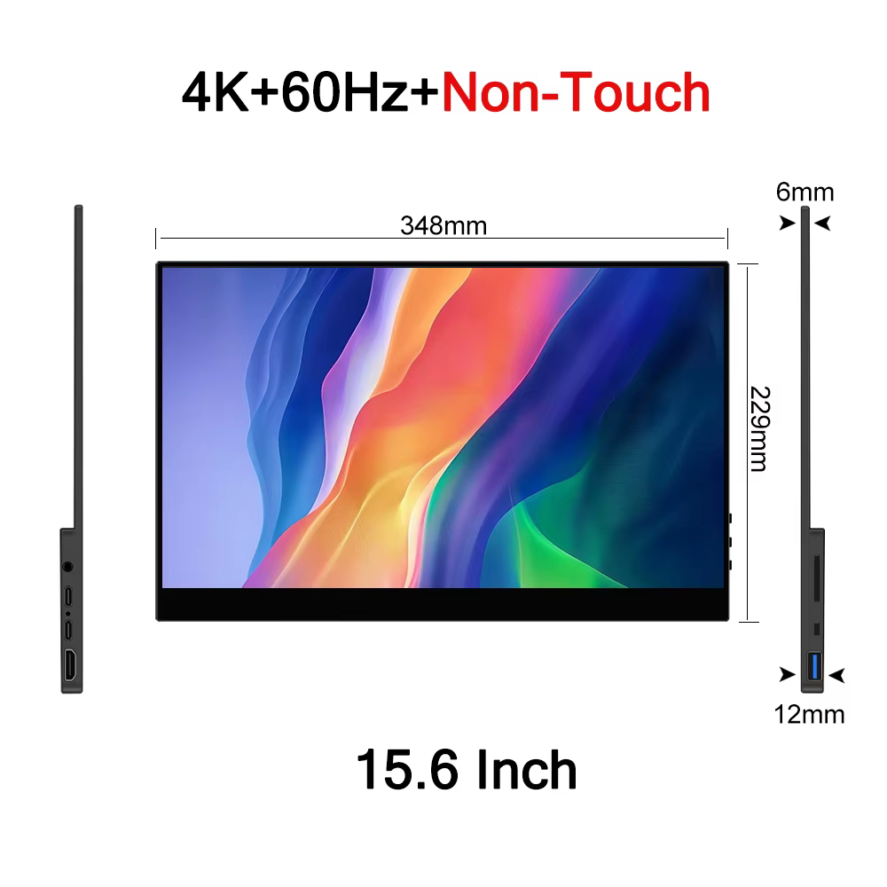 Moniteur Portable à écran tactile OLED 4K de 15.6 pouces, 16:10, 3456x2160, 500Nits, USB-C, moniteur