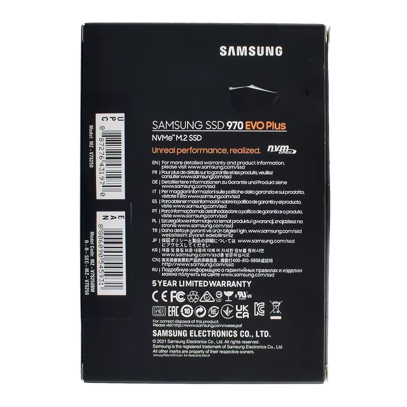 Samsung 2 to SSD 1 to 970 EVO Plus MLC NVMe M.2 2280 500GB disque SSD interne PCIe 3.0x4 250GB pour 