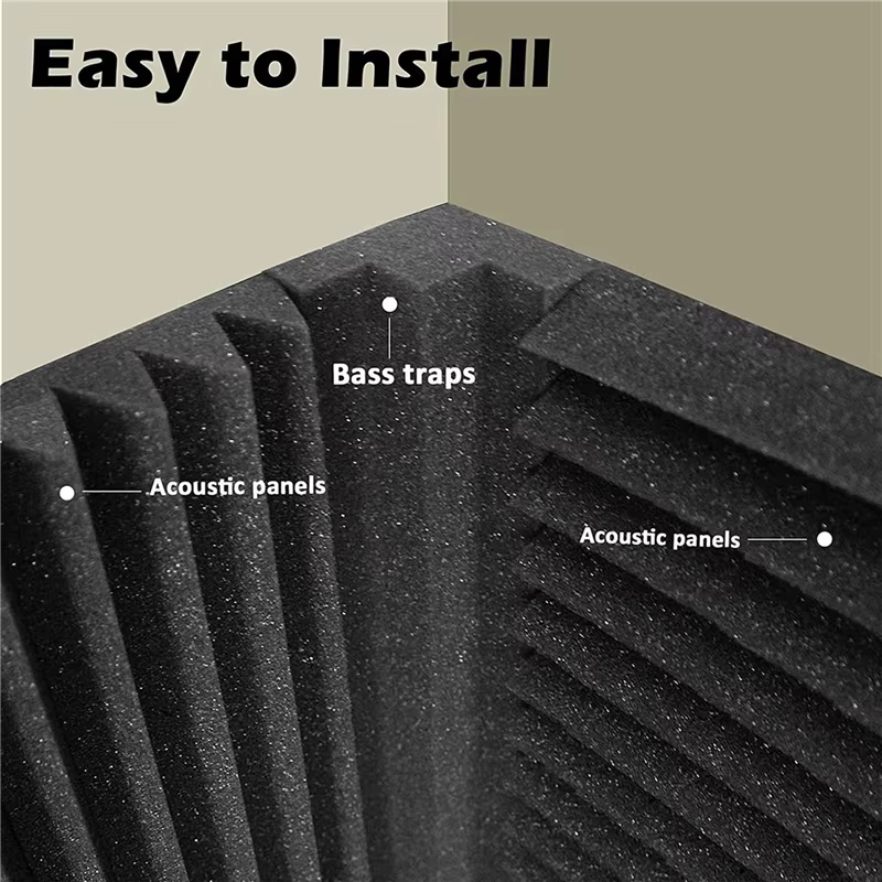 Paquet de A06F-64 panneaux de mousse acoustique, bloc d'angle de piège de basse acoustique, mousse i