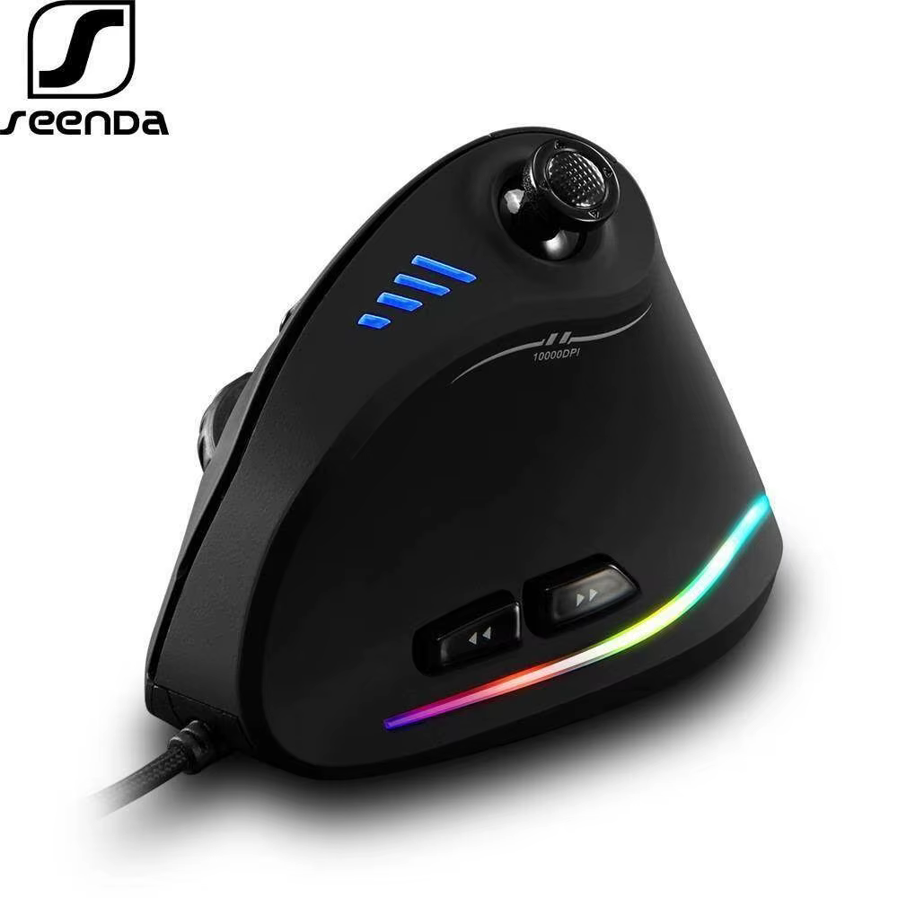 Souris de jeu verticale Jomaa, souris filaire RGB ergonomique, joystick USB, souris de jeu programma