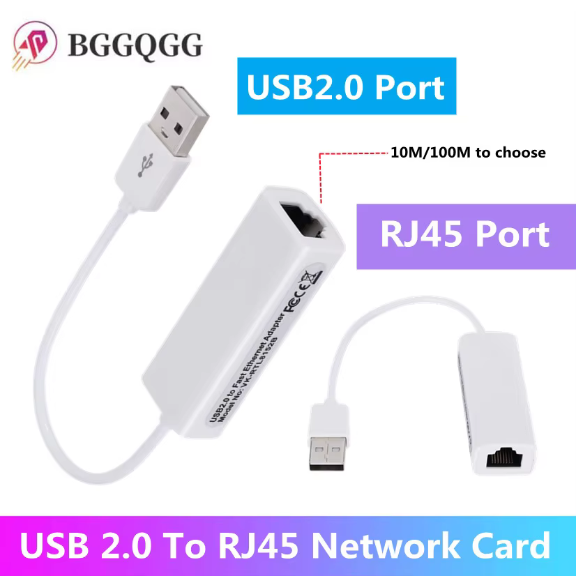 Carte réseau Portable USB 2.0 vers RJ45, 10/100Mbps, adaptateur USB vers RJ45 Ethernet Lan pour PC P