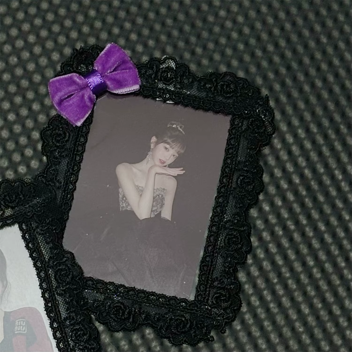 Porte-cartes photo noir, étui de protection pour cartes d'étudiant, support pour photocartes d'idols