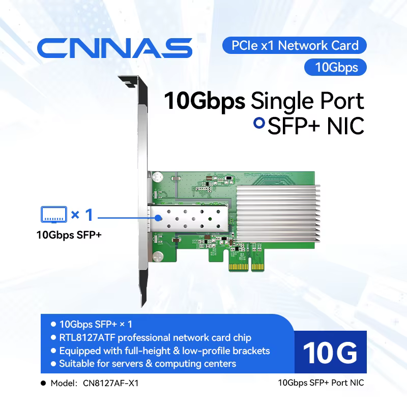 Carte réseau PCIe 4.0 CNNAS, accélération VPN Wi-Fi, RJ45 NIC, CN8127AF-X1
