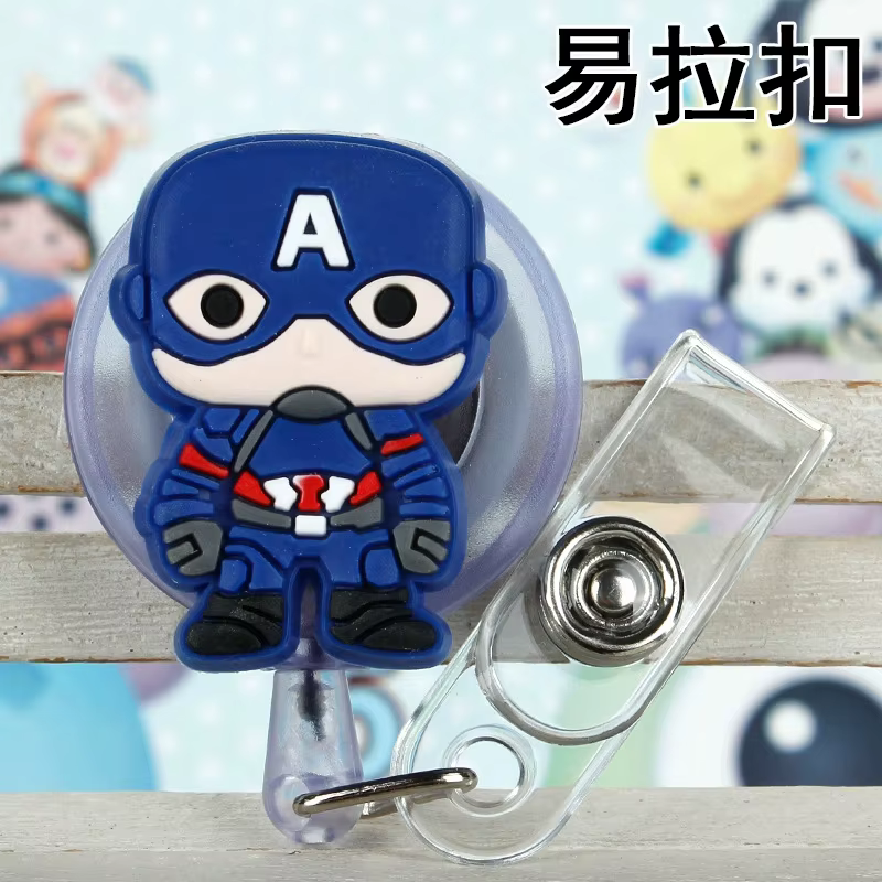 Porte-carte d'identité Captain America Marvel avec clip réglable pour carte d'employé, carte d'infir