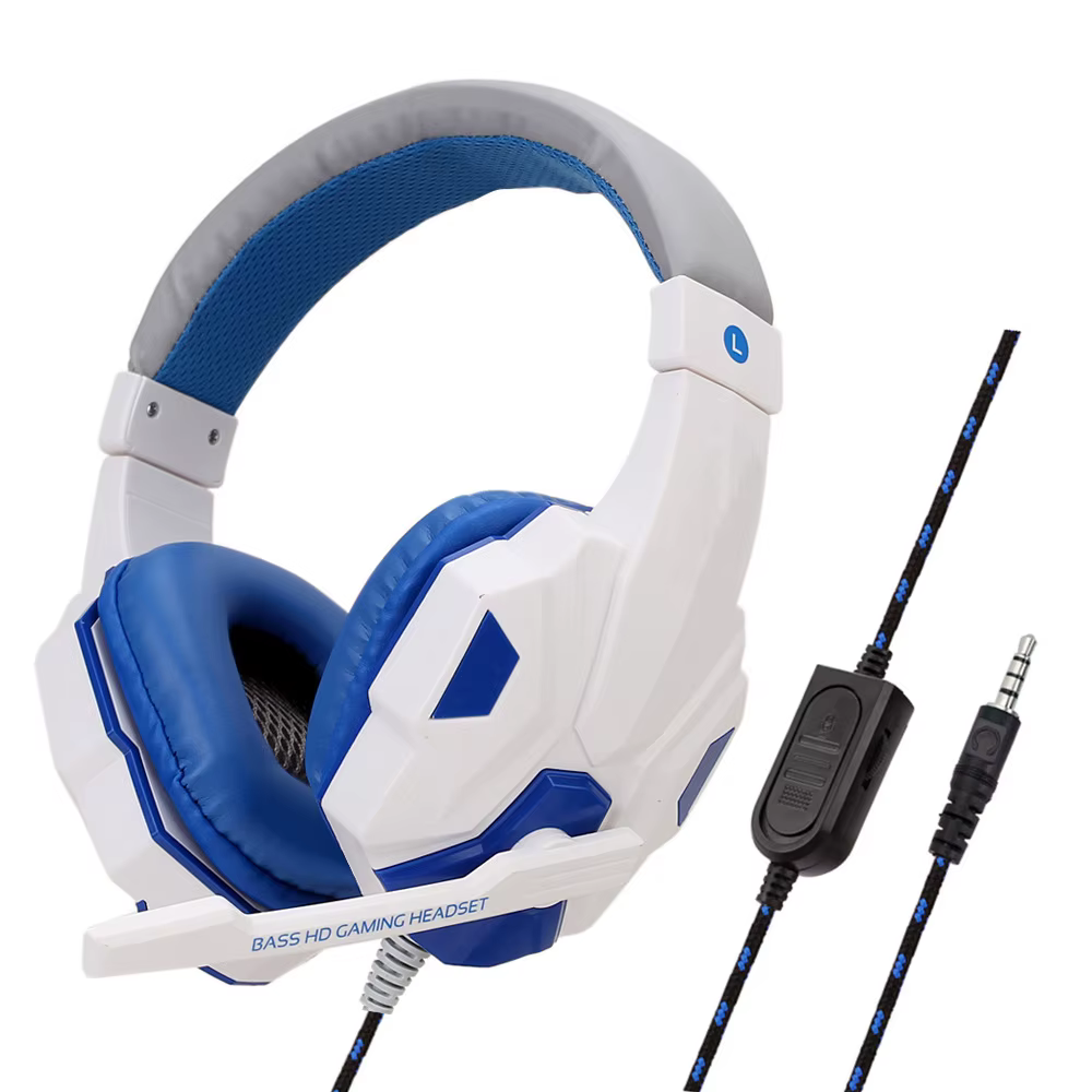 Casque filaire 3,5 mm, casque de jeu 120 °   Casque de jeu réglable avec microphone à réduction de b