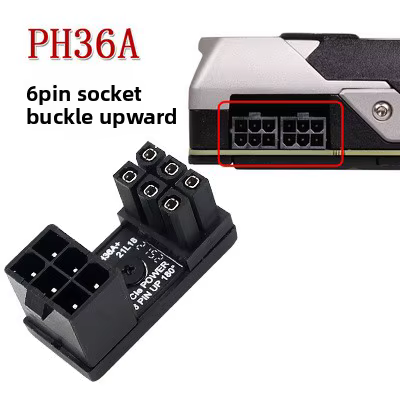Carte graphique 180 °   Connecteur adaptateur d'alimentation coudé GPU PSU, connecteur de direction 
