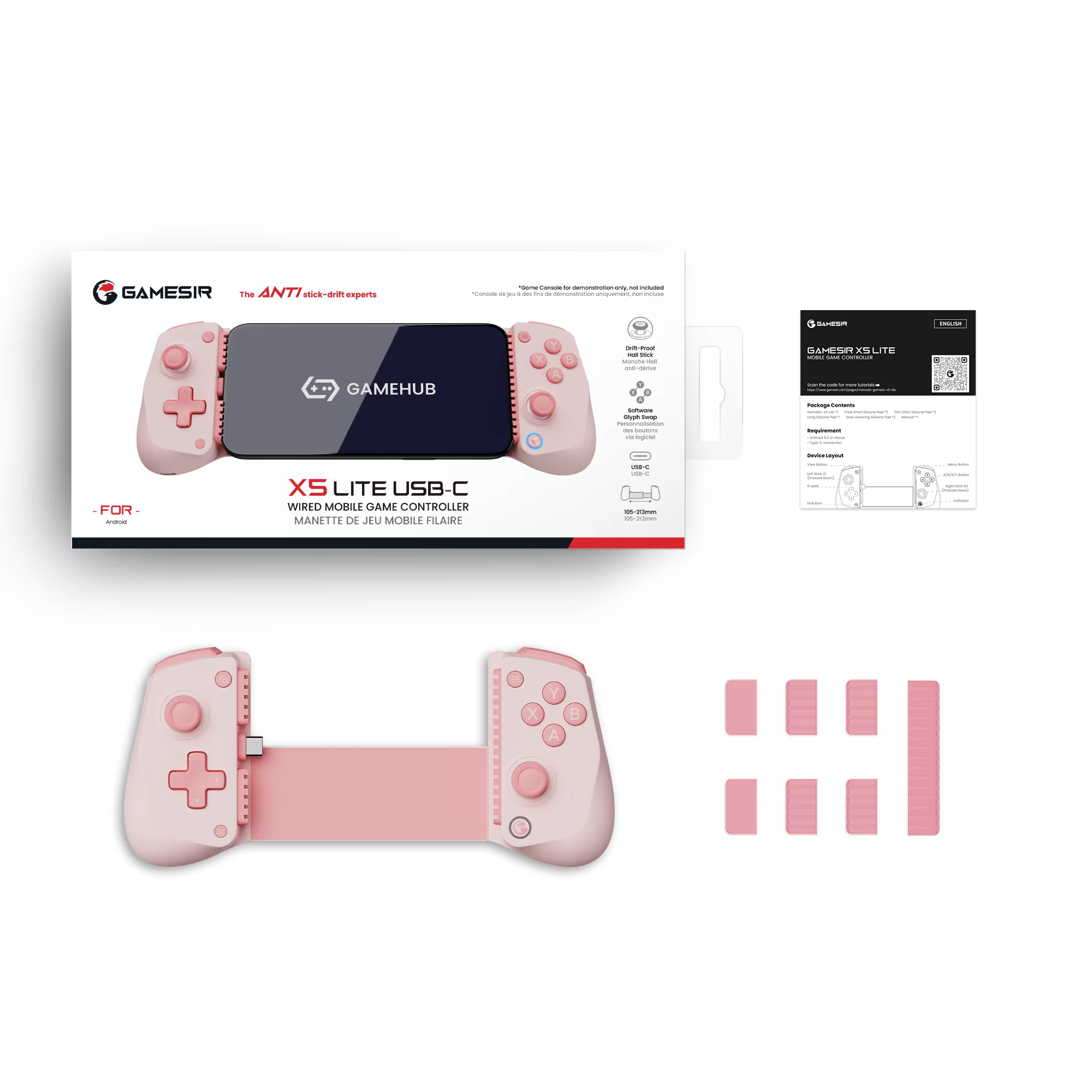 Nouvelle manette de jeu mobile Gamesir x5 lite pour Android et iOS, compatible tablettes et téléphon