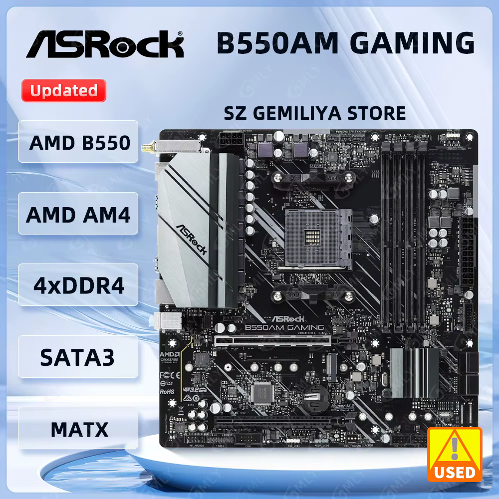 Asrock B550AM carte mère de jeu AM4 AMD B550M 4xDDR4 DIMM NVME M.2 Ryzen 5500 5600 5300G 3950 4700 5