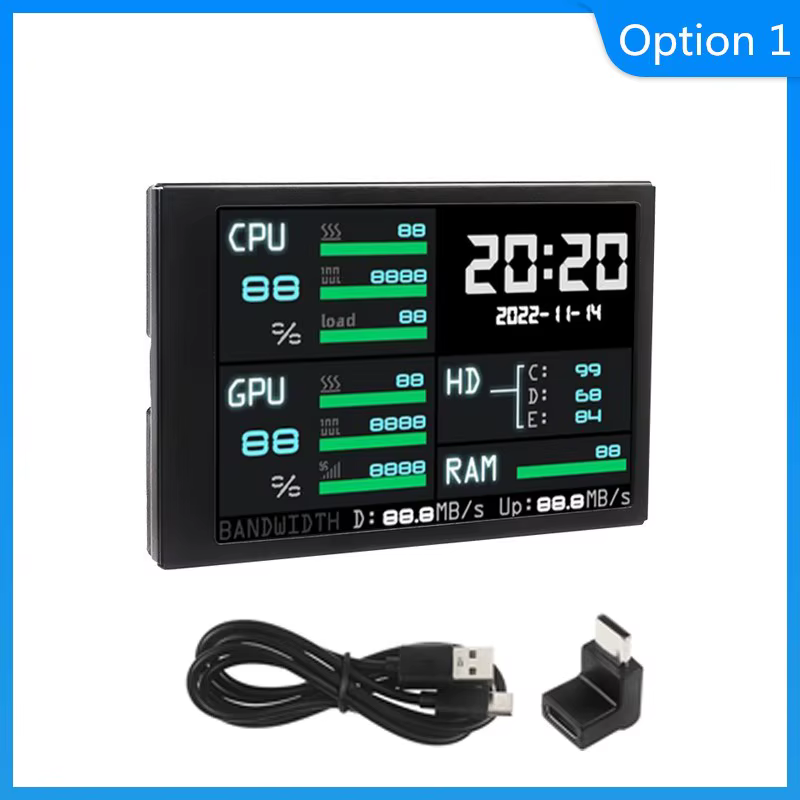 3.5 pouces USB type-c IPS écran secondaire AIDA64 LCD CPU GPU RAM écran de surveillance sous-écran d