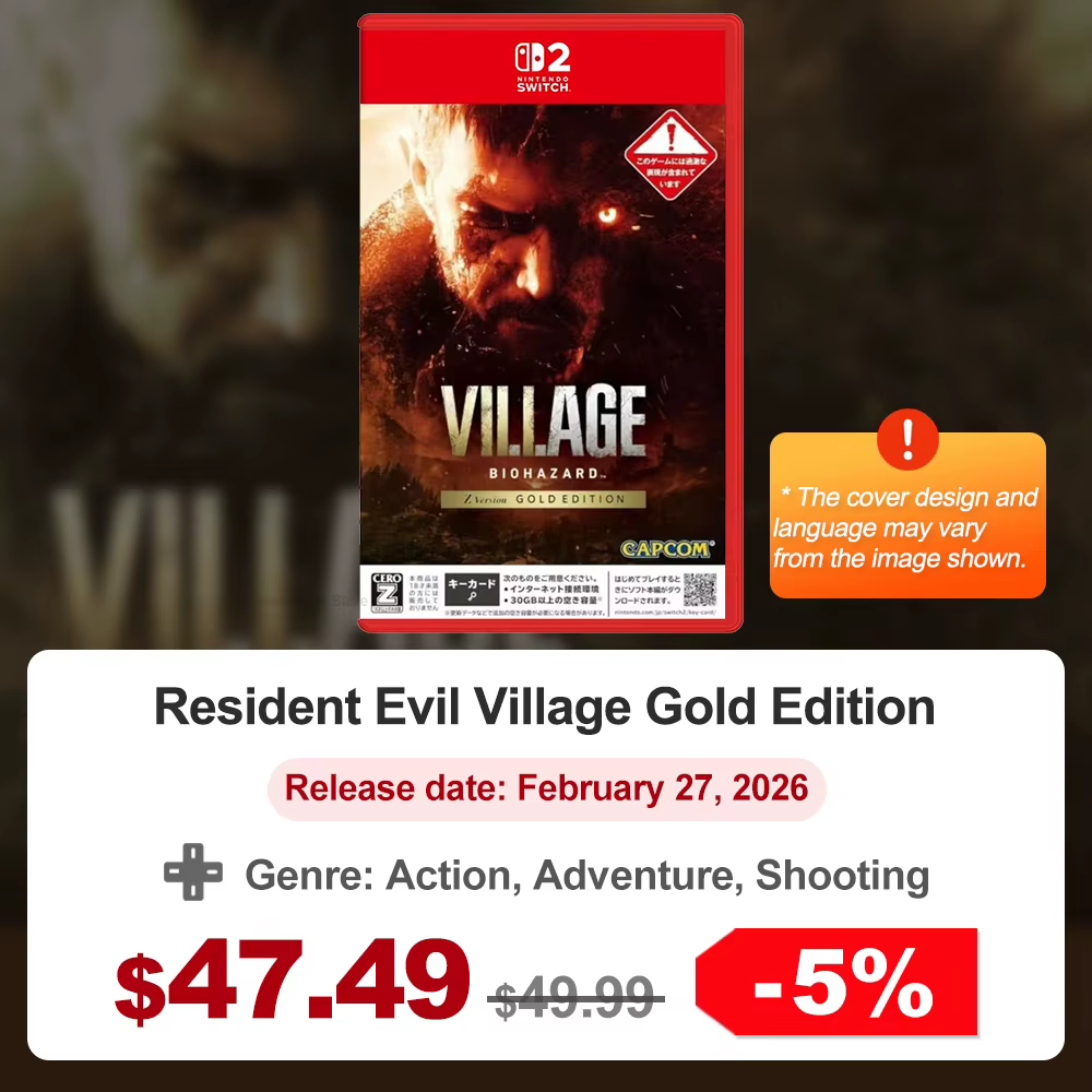 Jeu Nintendo Switch 2, série Resident Evil, cartouche de jeu physique, Resident Evil Requiem, Reside