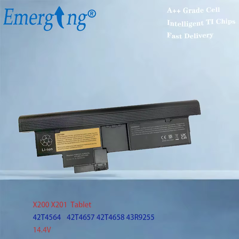 Batterie d'ordinateur portable pour Lenovo ThinkPad X200 X200t X201 X201t, 14.4V, 4400mAh, 43R9256,