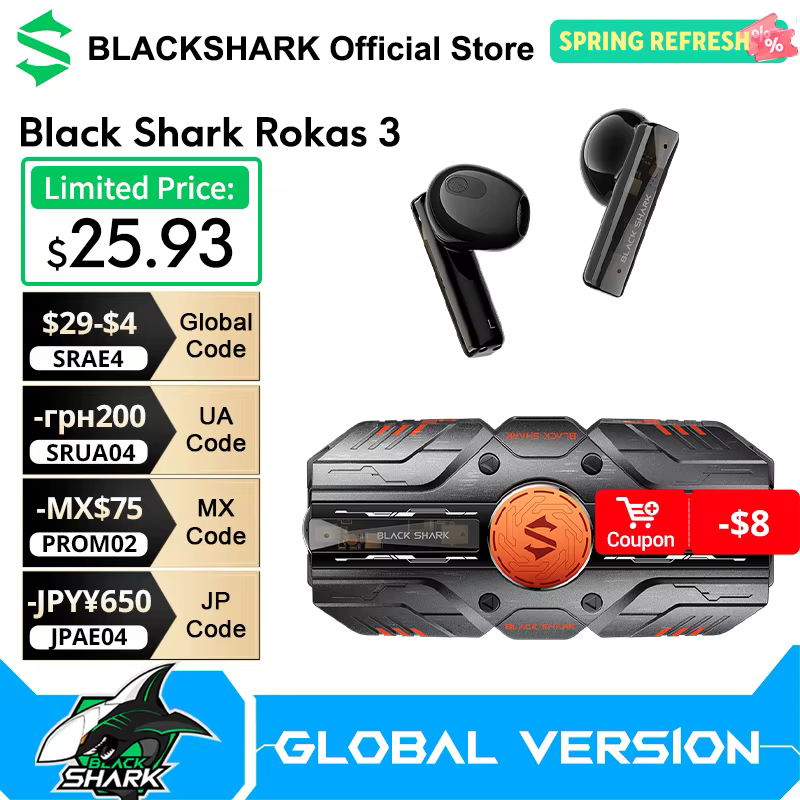 Écouteurs Bluetooth Blackshark Rokas 3, stéréo HiFi, latence ultra-faible, autonomie de 24 heures, l