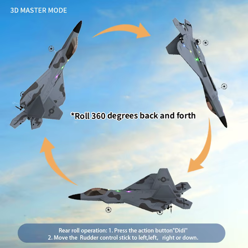 2024 nouveau F22S 2.4G 4CH 3D6G RC avion Raptor F22 avion de guerre WLtoys A180 mise à niveau Versio