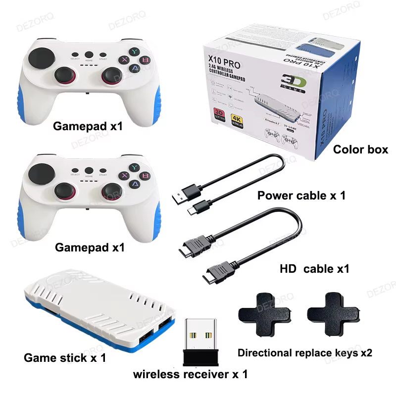 128G X10 PRO GameStick 4K HD TV Console de jeu vidéo jeux 3D 40 + simulateurs S905 x 3 jeux rétro do
