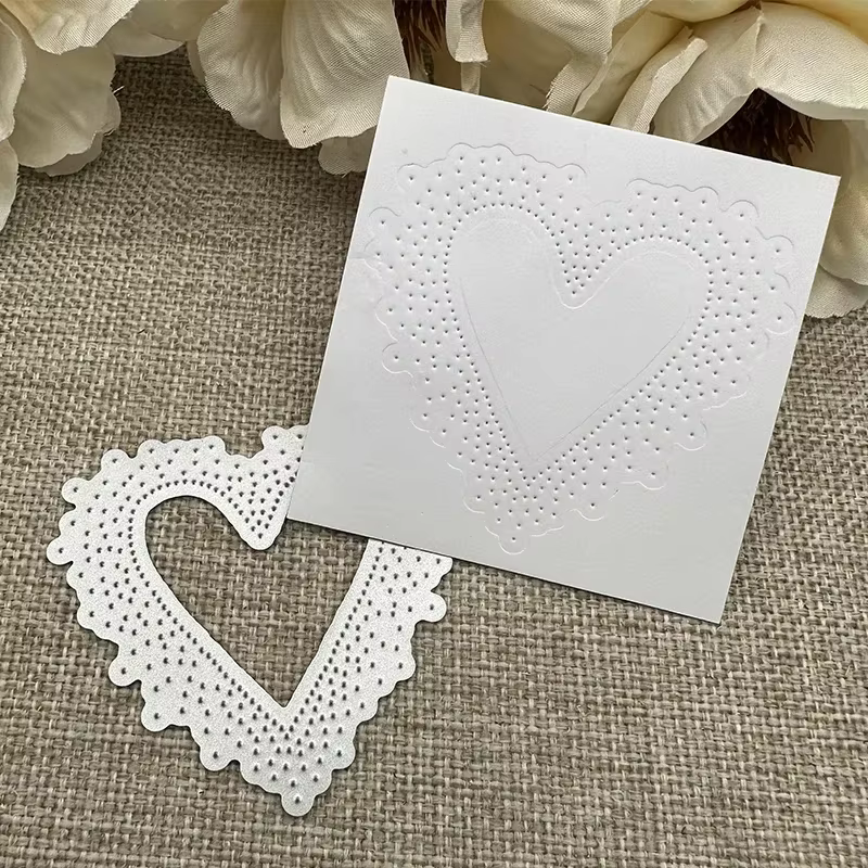 Matrices de découpe en métal pour fond de carte en forme de cœur, pochoirs pour scrapbooking DIY, ar