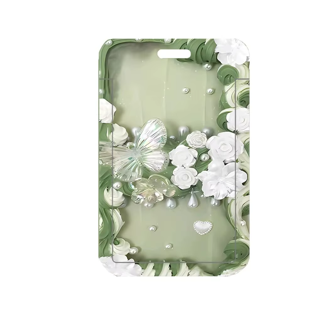 Protecteurs de cartes Vintage fleur porte-cartes fleur papillon Flowe Bus carte housse en plastique 