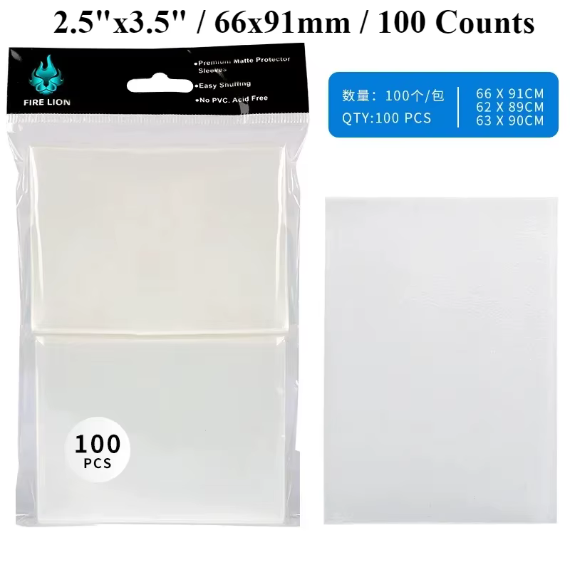 100 pièces 66x91mm mat coloré taille Standard manchons de cartes TCG cartes à collectionner protecte