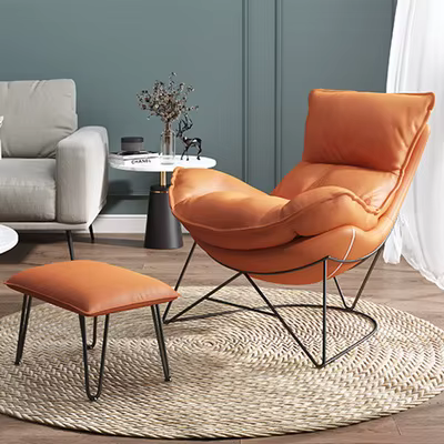 Chaises ergonomiques en métal, coussins de salon, repose-pieds, chaises de relaxation de méditation,