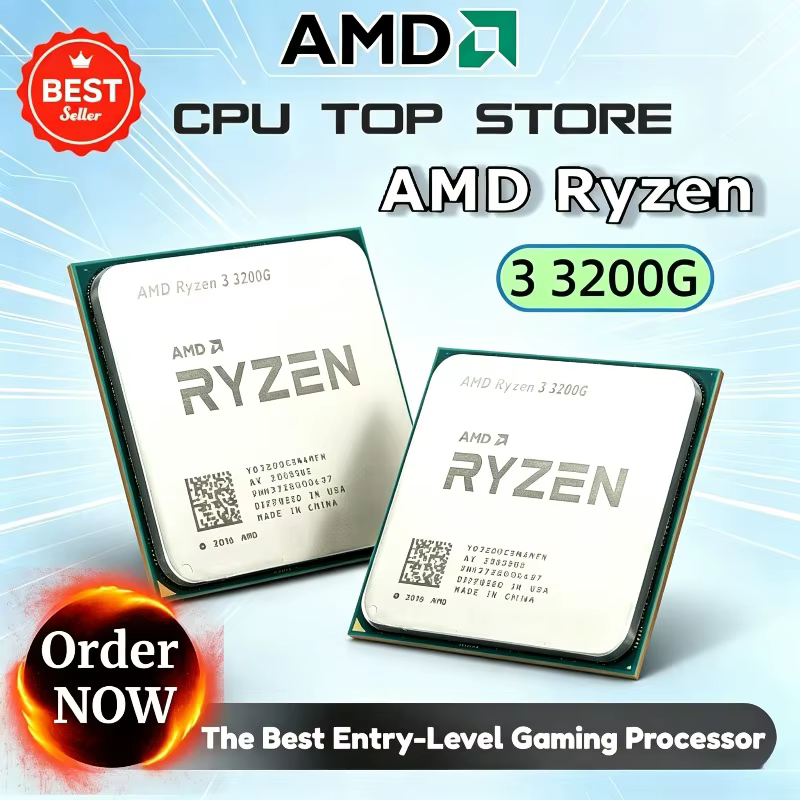 Processeur AMD Ryzen 3 R3 3200G 3,6 GHz Quad-Core 65W AM4 CPU, le meilleur processeur de jeu d'entré