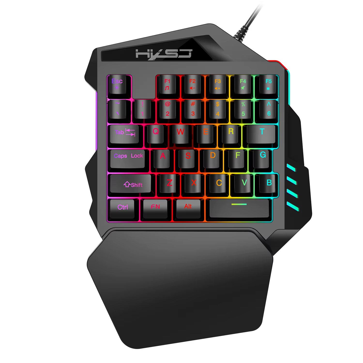 Clavier de jeu ergonomique à une main, conception compacte à 35 touches, éclairage RVB, alimenté par