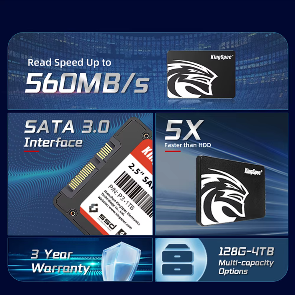 KingSpec SSD 120GB 240GB 480GB 1TB SSD SATA SATAIII 128GB 256GB 512GB SSD HDD 2.5 ''disque dur inter