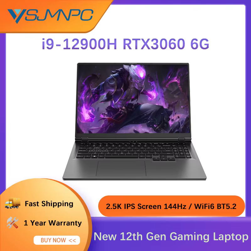 Nouveau 12ème ordinateur portable de jeu 16.1 pouces Intel i9-12900H NVIDIA RTX 3060 6G Windows11 2.