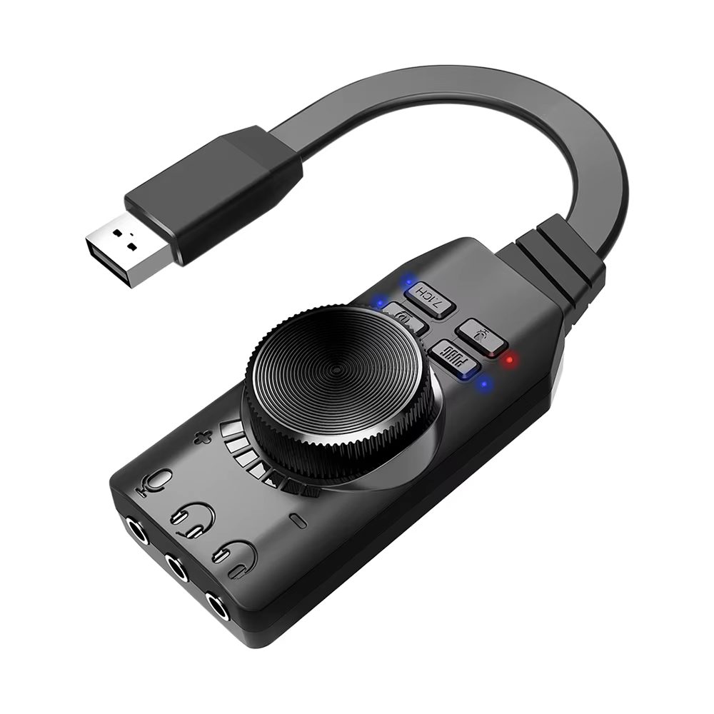 Adaptateur USB externe USB vers carte son 3.5mm 7.1 pour PUBG Gaming carte Audio externe Plug and Pl