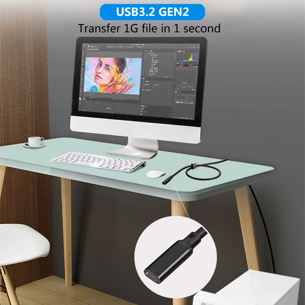 Câble d'extension USB C mâle à femelle Type C USB3.2 Gen2 10Gbps 100W cordon d'extension de charge r