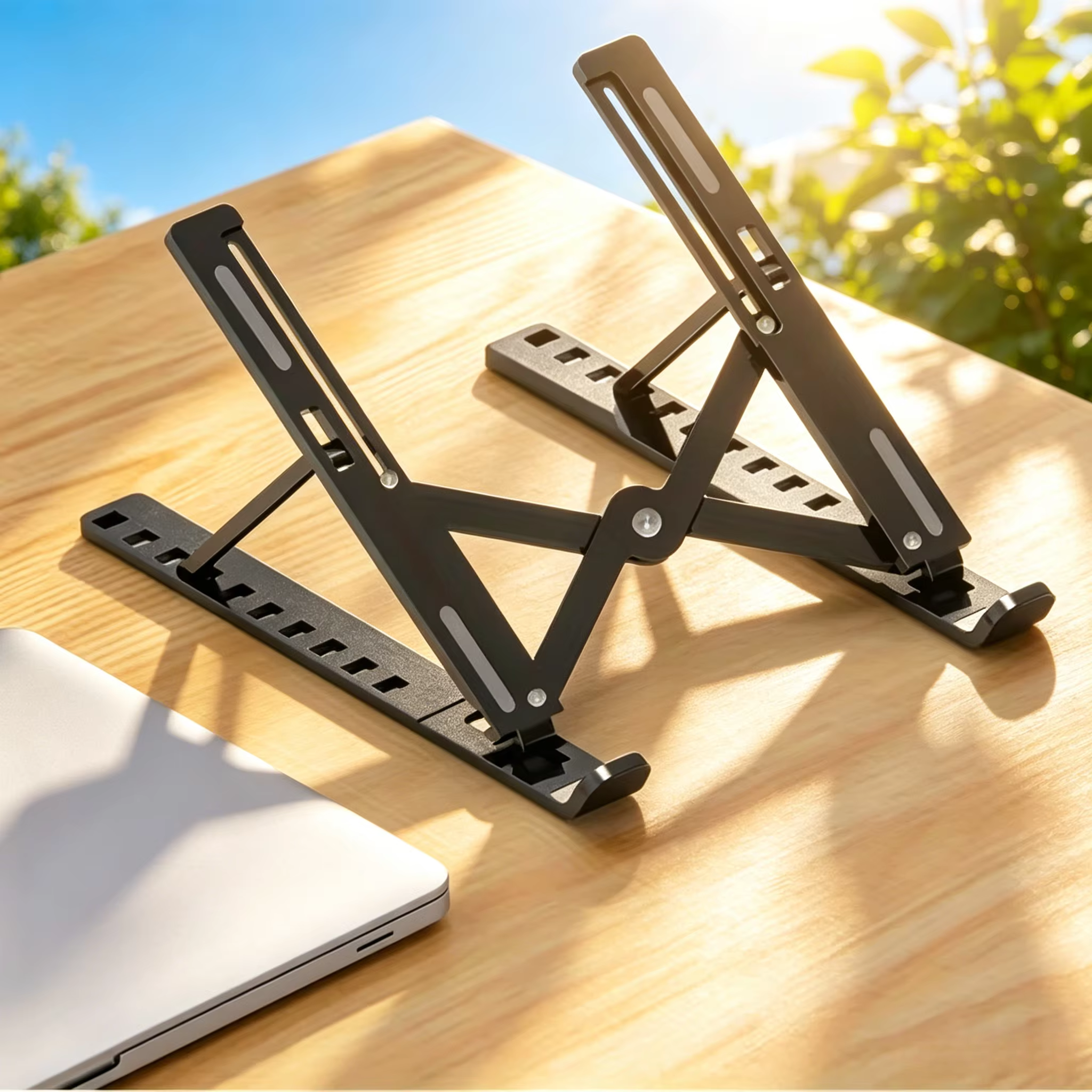 Support ergonomique pour ordinateur portable, structure en aluminium solide, structure pliable porta