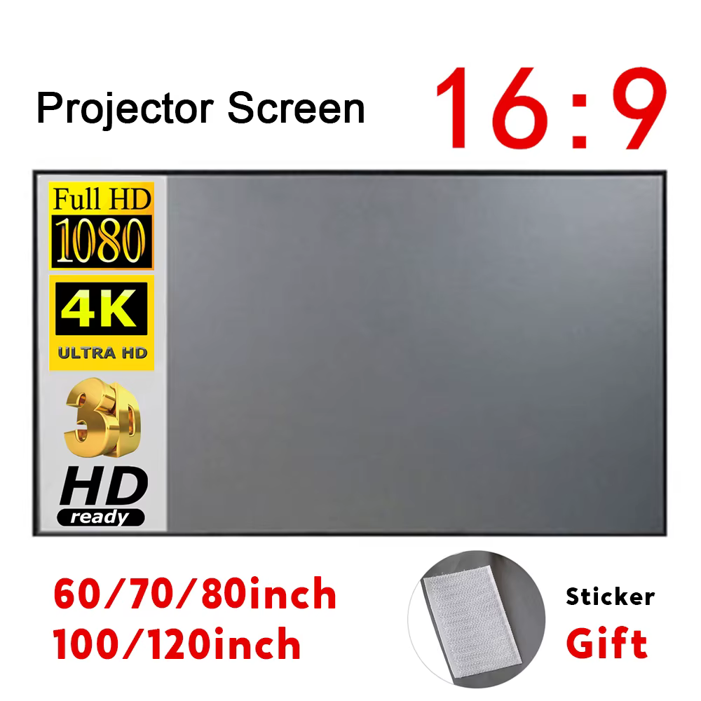 Écran de projection portable anti-lumière, rideau simple, écrans de projection pour la maison, l'ext