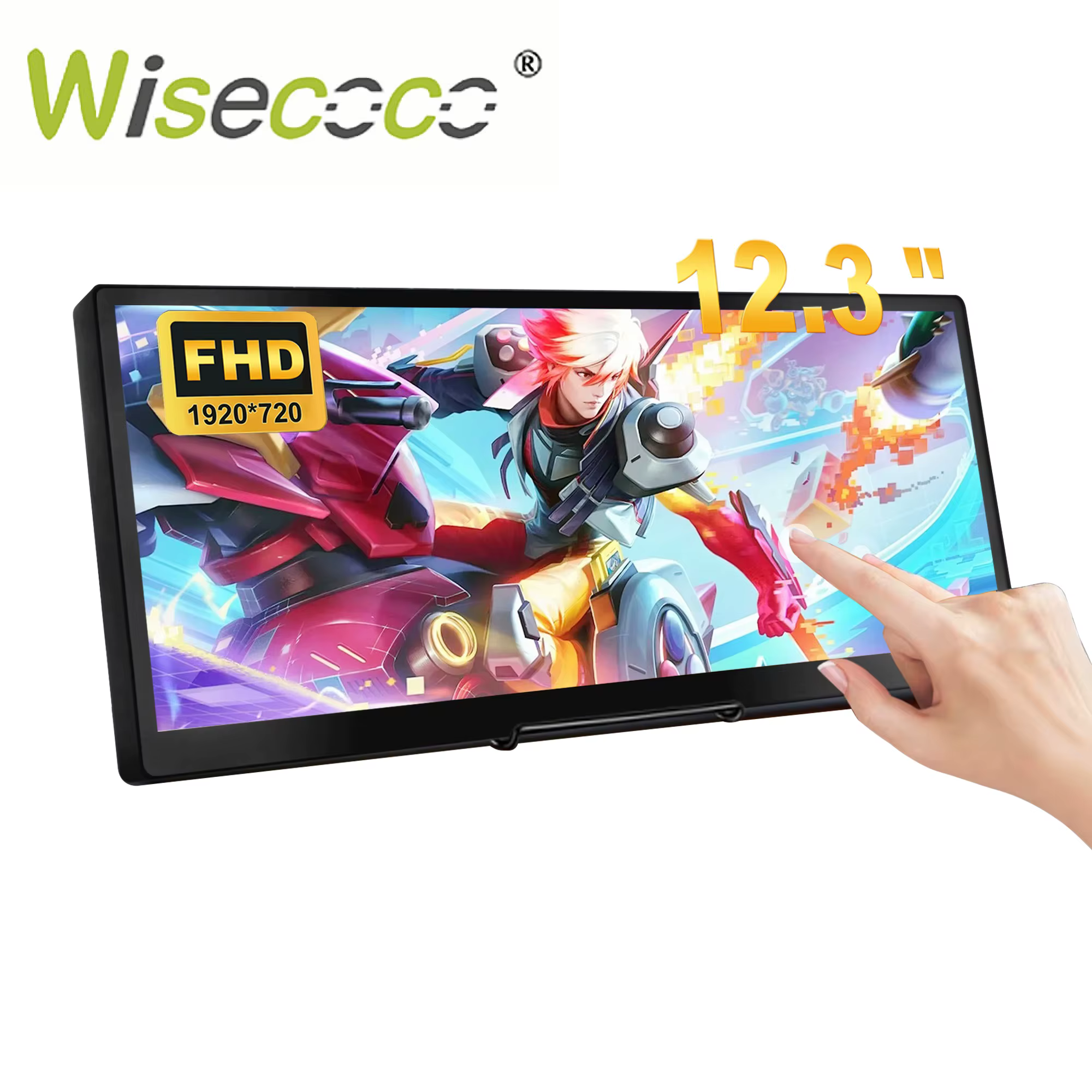 Moniteur Portable à écran tactile de 12.3 pouces, HDMI USB-C 1920x720, barre étirée, Mini écran seco