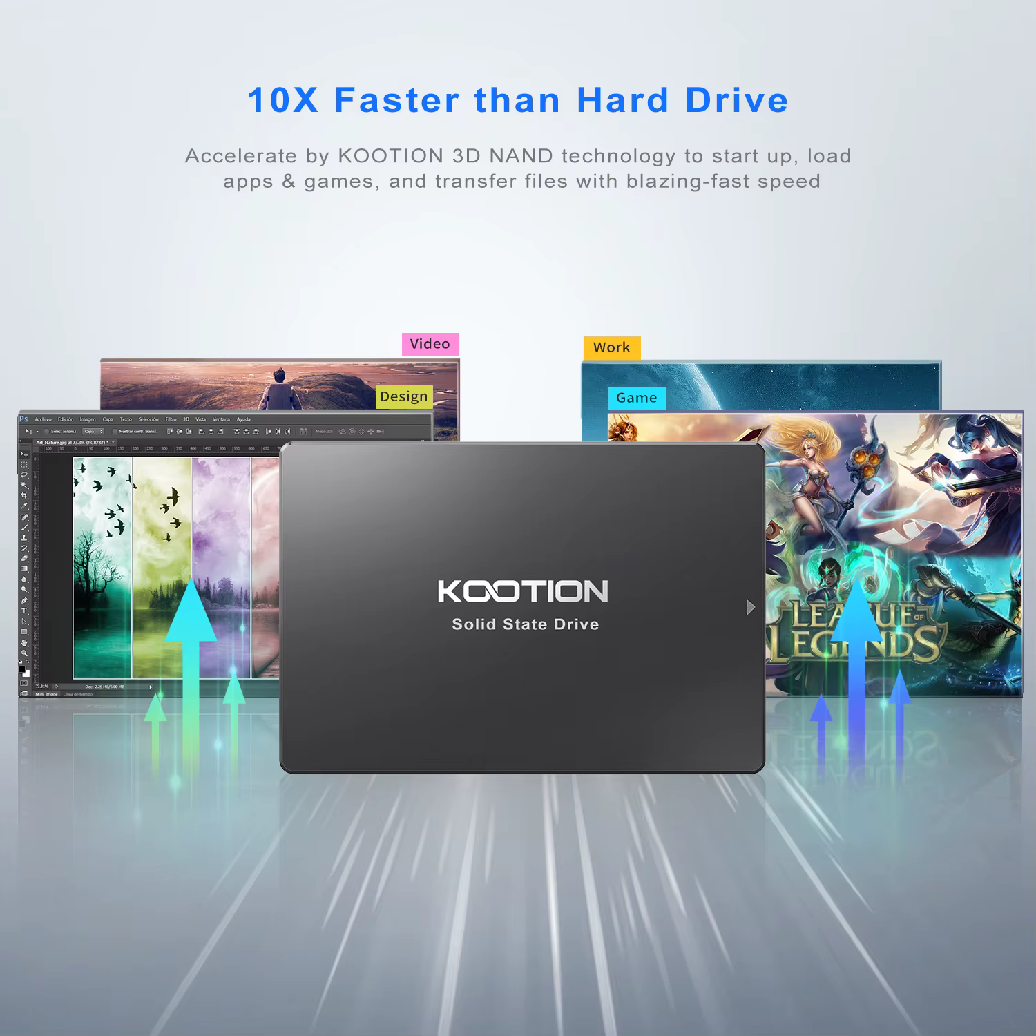 KOOTION X12 SSD SATA 256GB 512GB 1TB 2TB SATA 3 disque SSD 2.5 pouces disque dur disque SSD pour ord