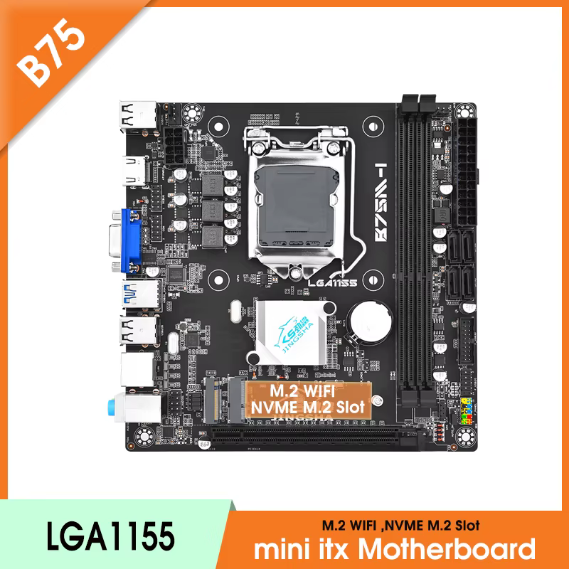 Carte mère Mini ITX B75 LGA1155 pour ordinateur de bureau, prise en charge de la RAM DDR3 avec inter
