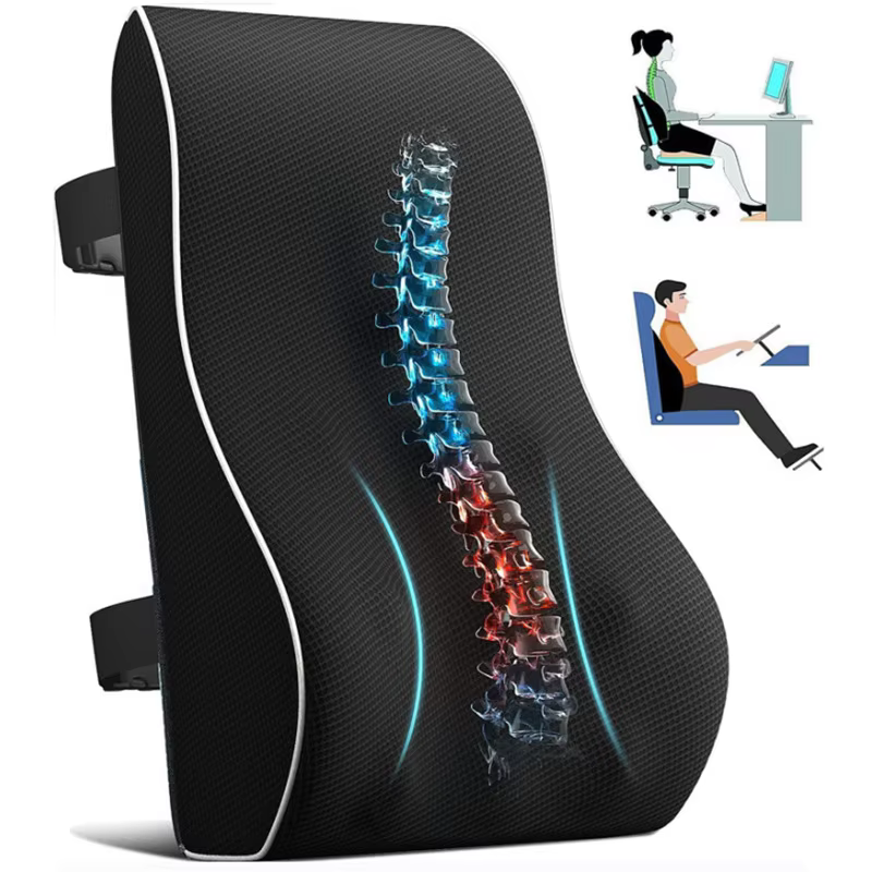 Siège de voiture chaise de bureau dos soutien lombaire voiture taille repos rebond mémoire mousse co