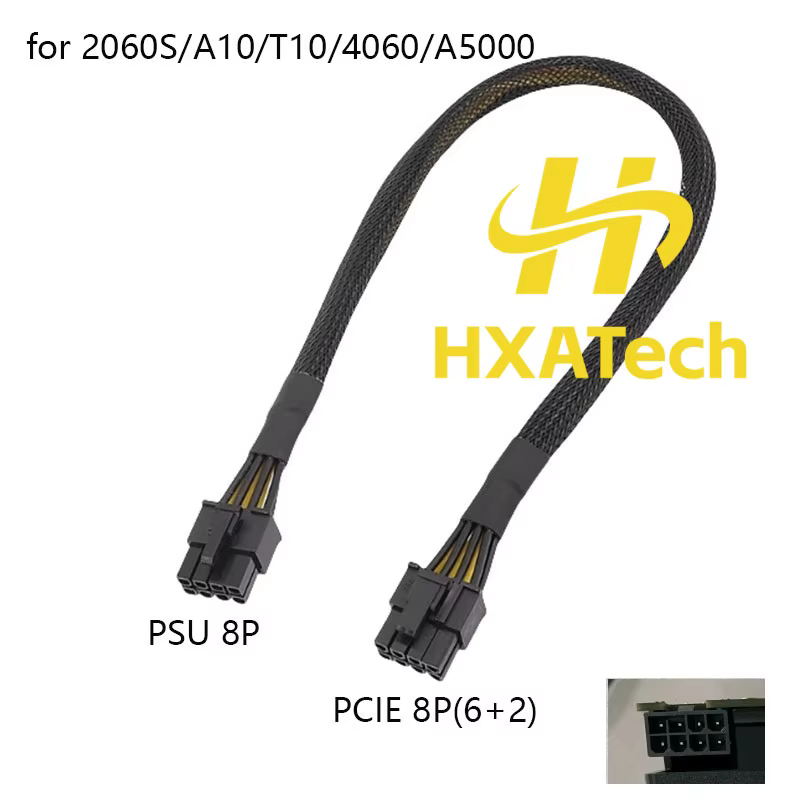 HXATech- Câble d'alimentation pour carte vidéo PCIE 8 broches à 8 p (6 + 2) pour Dell T5810 T5820 T7