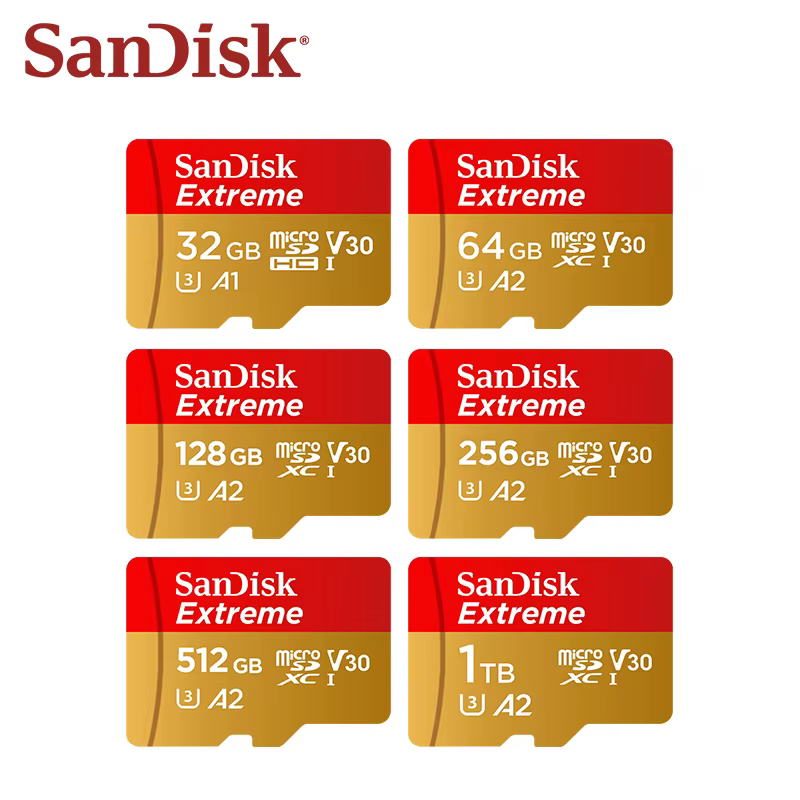 Carte mémoire SanDisk Extreme microSDXC UHS-I V30 A2 32 go 64 go 128 go 256 go 512 go 1 to carte Mic