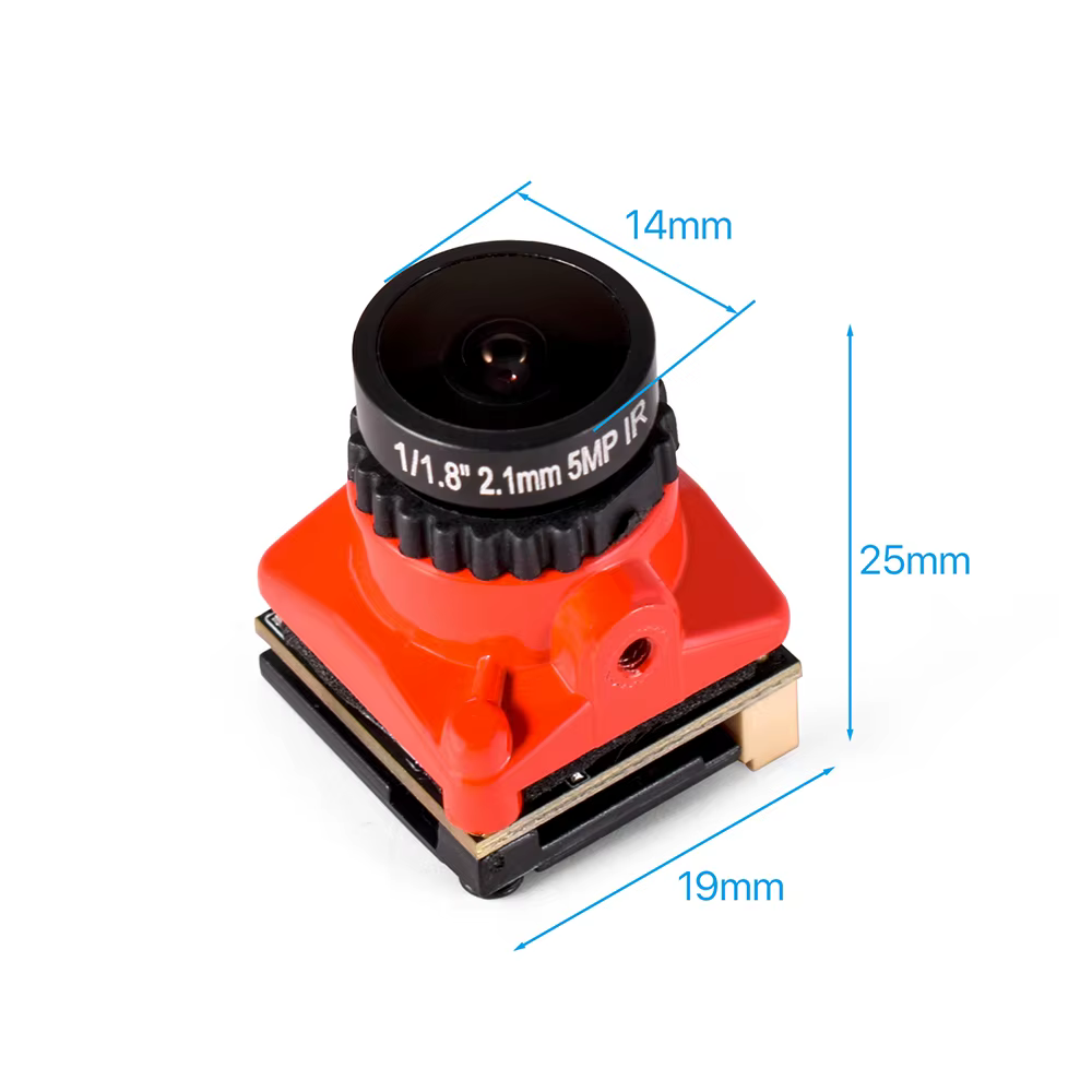 Caméra FPV 9IMOD 1800TVL 5MP 2,1 mm 1/3 coms IR bloqué ​   Sense 5V-40V NTSC/PAL avec OSD interne po