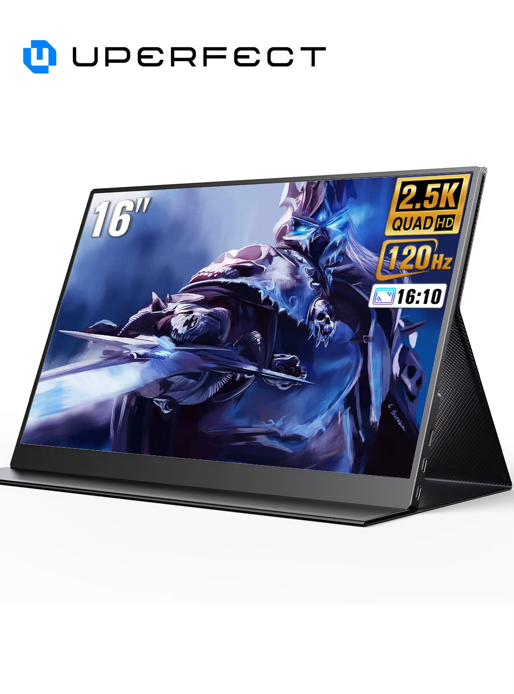 UPERFECT 2K 16" 120 Hz Écran de jeu portable avec haut-parleurs IPS 2560 x 1600 HDMI Type C pour ord