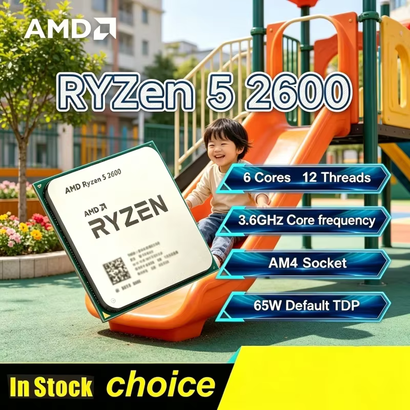 Processeur de bureau AMD Ryzen 5 R5 2600 3,4 GHz 6 cœurs 12 threads Socket AM4 pour le jeu et le mul