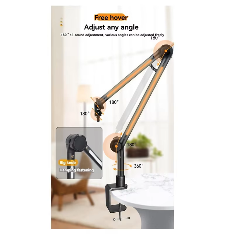 Support de bras de Microphone RGB, bras de micro avec lumière RGB, support de ciseaux à flèche de Su