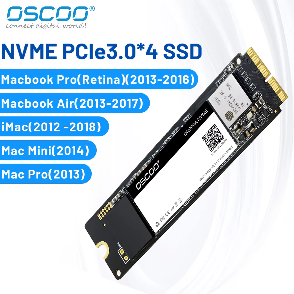 OSCOO-Disque dur SSD 1 To, 512 Go, 256 Go, HDD, PCIe, NVcloser, pour Macbook Pro, Macbook Air, iMac