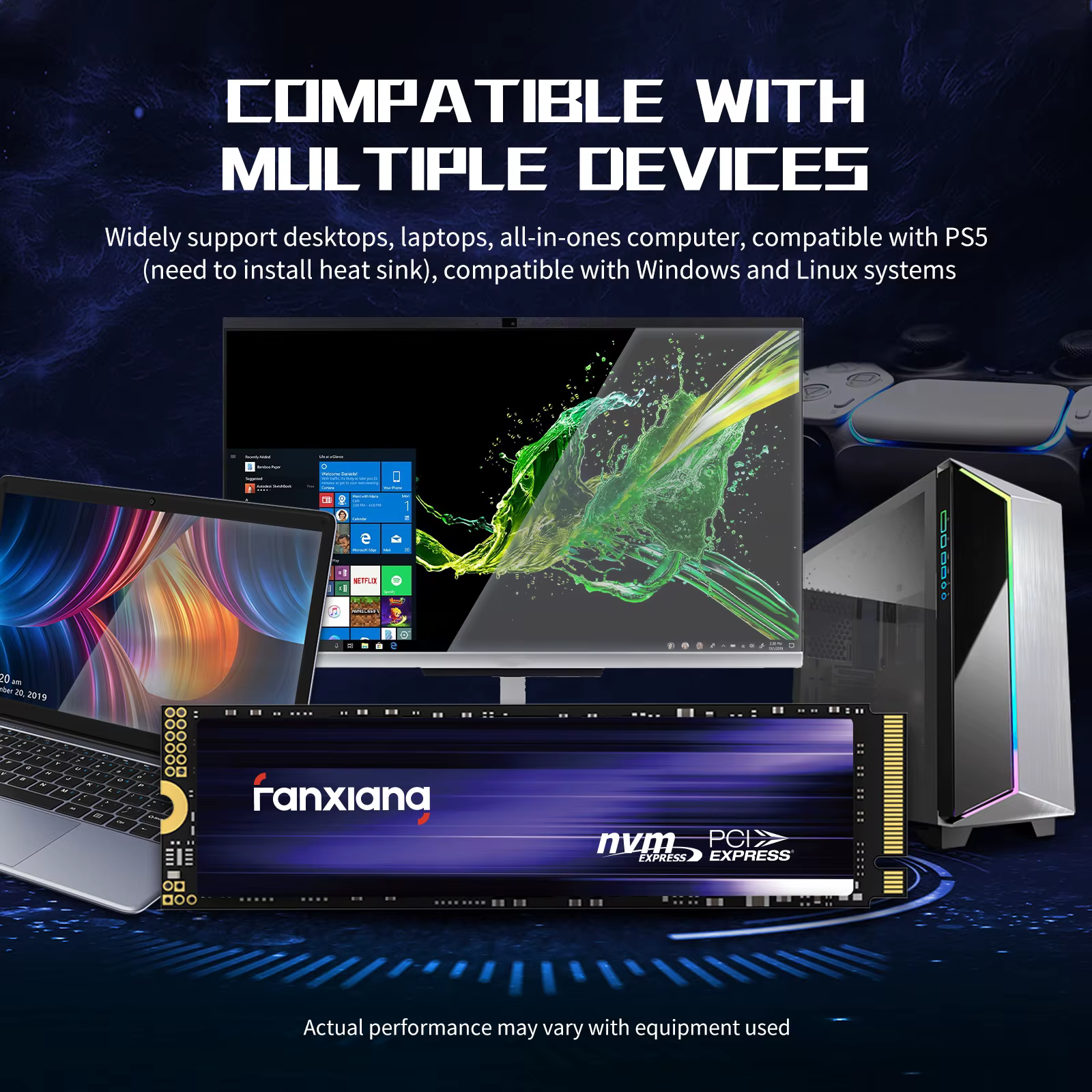 Fanxiang-Disque SSD interne M.2 NVMe, 7300 MBumental, 1 To, 2 To, 4 To, PCIe4.0, PS5, EU, US, Livrai