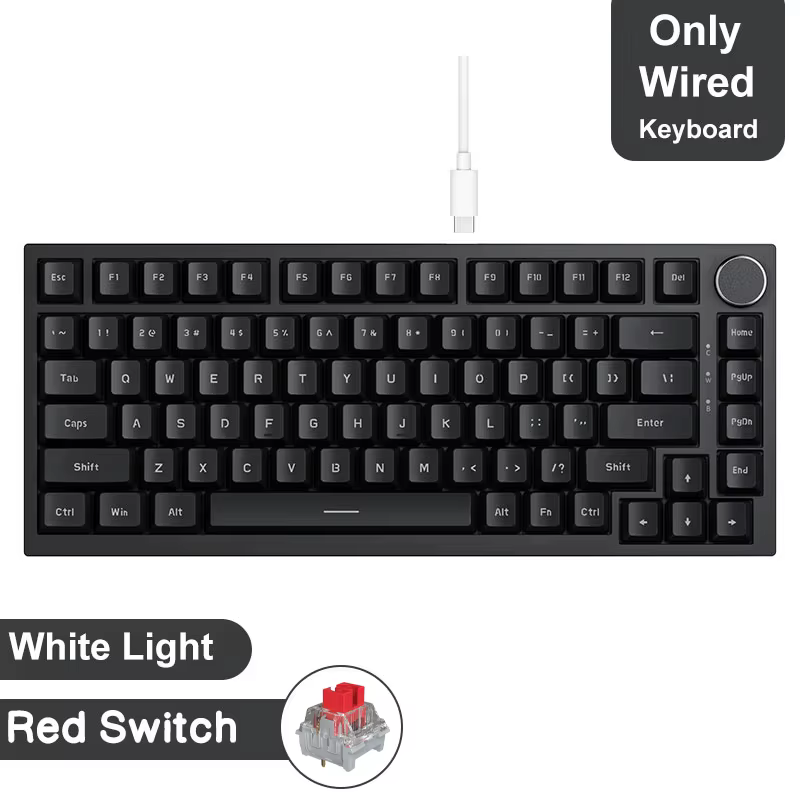 Clavier mécanique de jeu AJAZZ AK820 / AK820Pro 75% 82 touches, filaire monomode/sans fil Bluetooth,