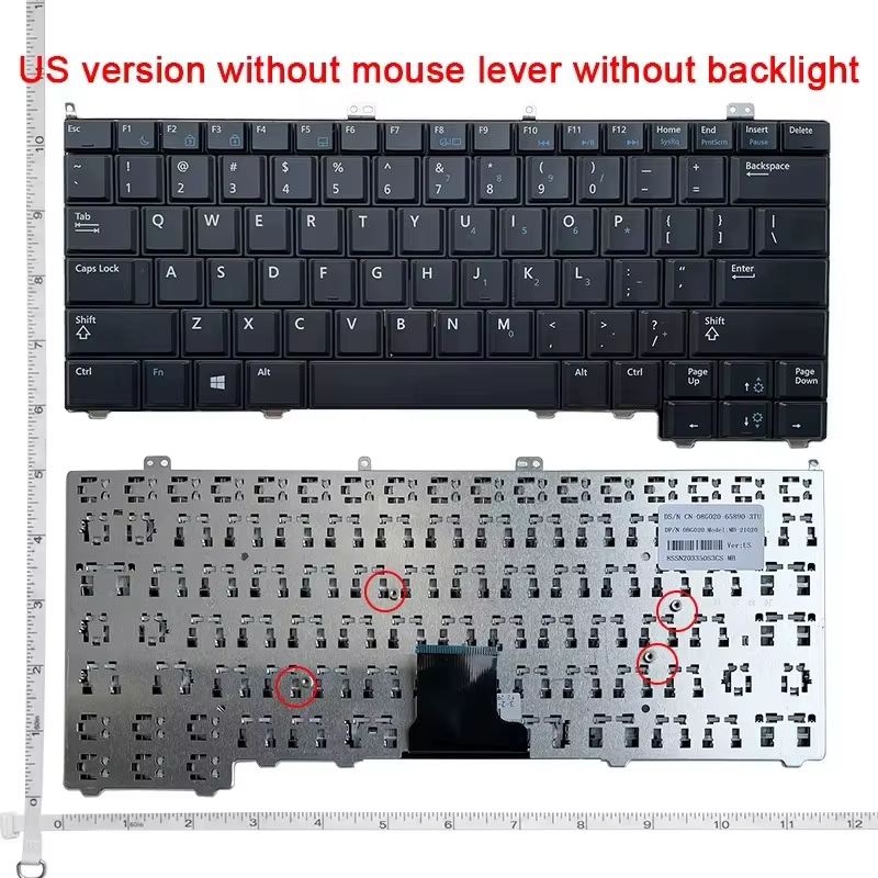 Clavier d'ordinateur portable anglais/russe/latin, pour Dell Latitude 12-7000 E7440 E7420 E7240 E742