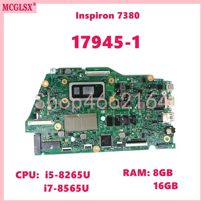 17945-1 avec i5-8265U i7-8565U CPU 8GB/16GB RAM carte mère d'ordinateur portable pour Dell Inspiron1