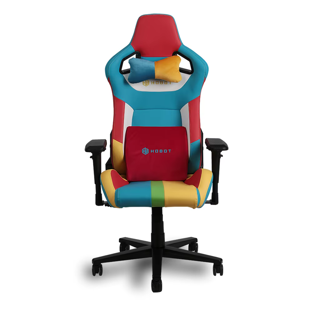 Chaise de jeu PC ergonomique moderne 4D, design racing coloré, chaise de bureau pivotante en cuir, s